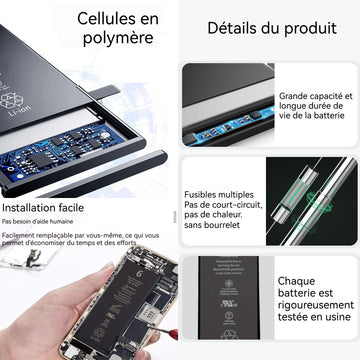 Batterie pour iPhone 6 Interne Li-ION Remplacement de la Batterie avec boîte à Outils Instructions de Remplacement la Batterie